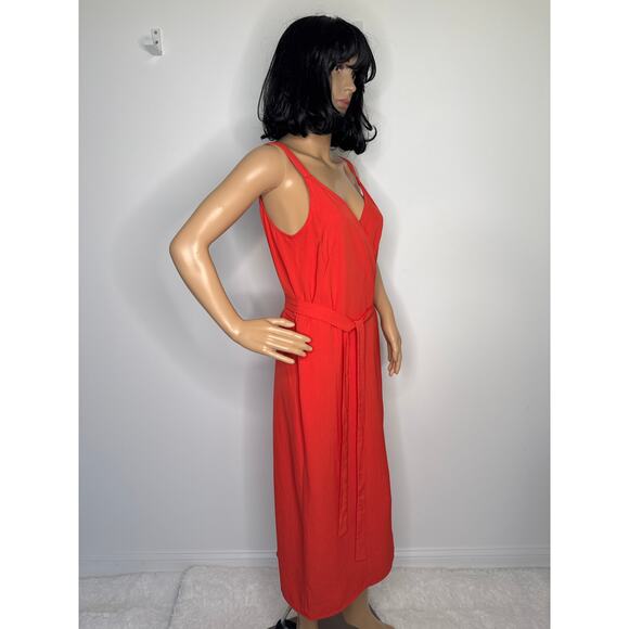 Everlane Japanese GoWeave Tank Wrap Dress Orange summer vacation size 6 - Picture 15 of 16